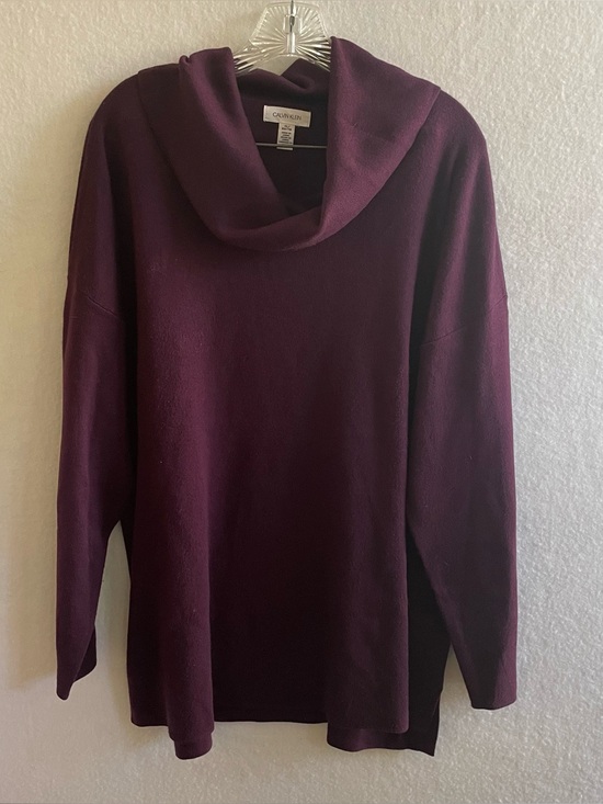 Calvin Klein Sweaters - Calvin Klein Burgundy Cowl Neck Sweater, Size XL